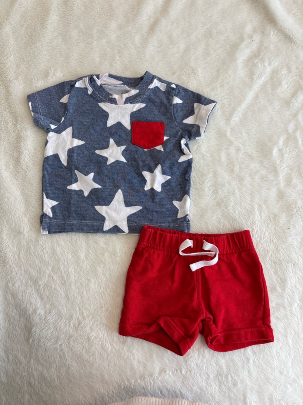 Carters 6 month summer 4th of July outfit baby boy patriotic t shirt shorts